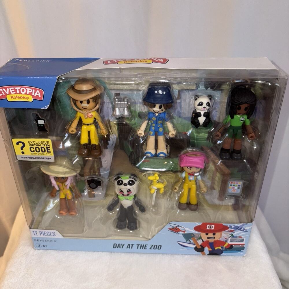 DevSeries Livetopia Roleplay Day at the Zoo Pack Playset w 6 Action Figures NEW